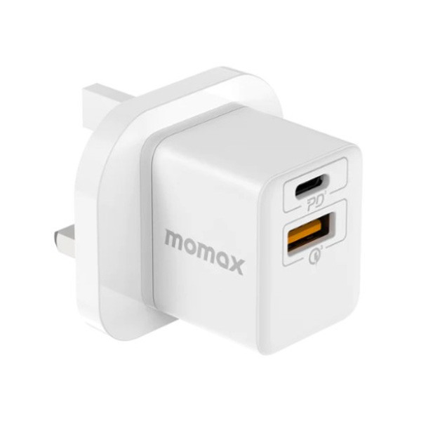 Momax One Plug 20W 2-Port Mini Charger UK, White Color, Model No. UM36UKW