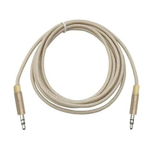 Havit 3.5mm Auxiliary, 24k Golden Plated with High Fidelity Nylon Weave Cable, 1m, Gold Color Model No. CB66