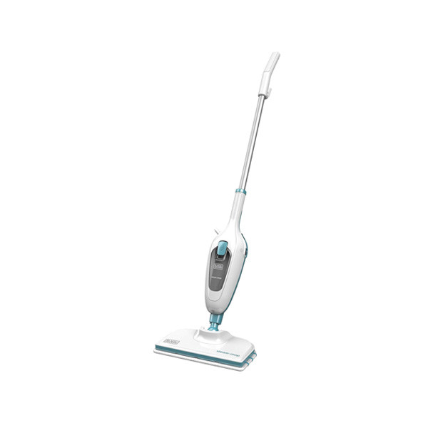 Black+Decker Steam Mop with Superheated Steam Swivel Head & Microfibre Pad, 1300W, White & Blue Color, Model No. FSM13E1- B5