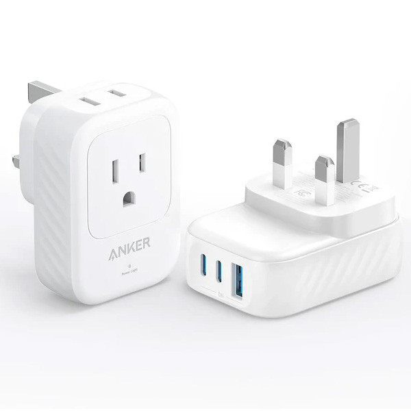 Anker Travel Adapter 5in1 2AC2C1A Ports 15W UK, White Color, Model No. A92A2221