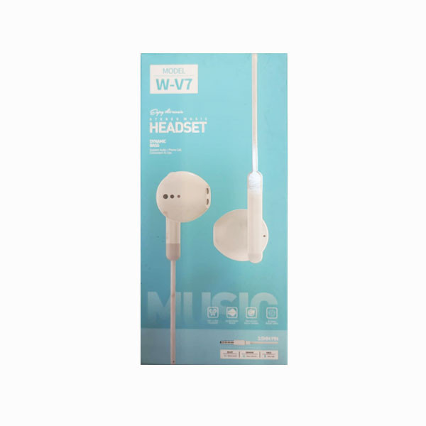 OEM Stereo Music Headset, White Color Model No. W-V7