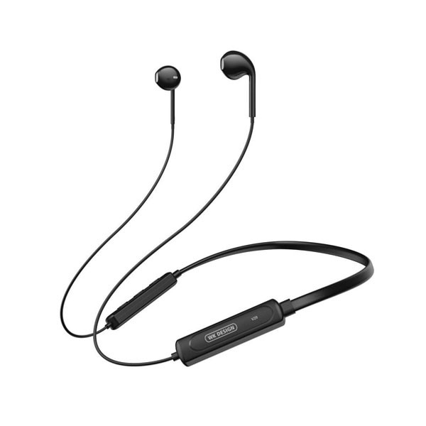 WK Design Necklace Wireless Earphone Bluetooth Black Color, Model No. V29