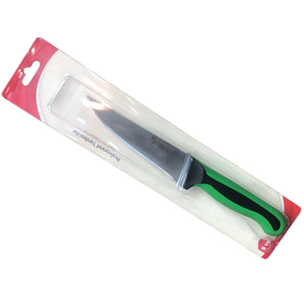 Emirsan Stainless Steel Kitchen Knife (Professional Assistant Series) with Green-Black Plastic Silicone Handle