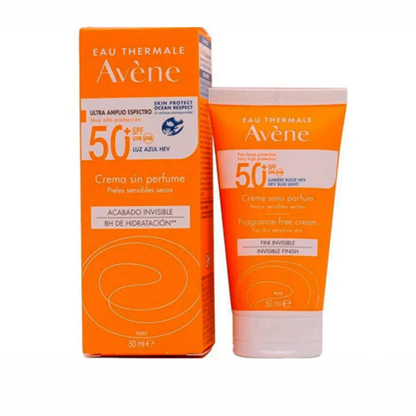 Avène Soins Solaires Invisible Finish 8H Hydration Facial Sun Cream SPF50+, 50 ml