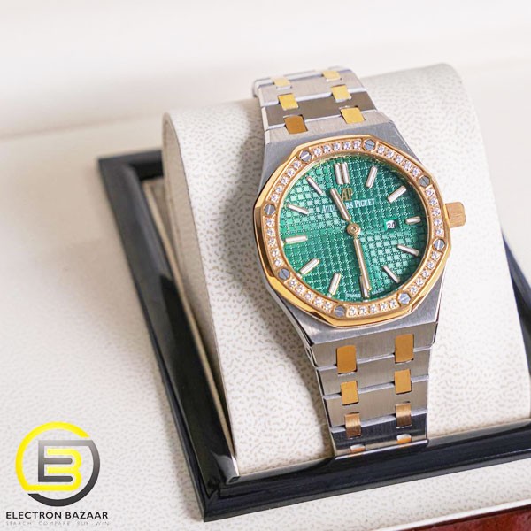 Audemars Piguet Royal OAK Rose Gold Case & Green Dial with Diamonds (Copy)