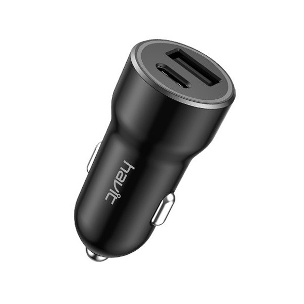 Havit Car Charger 20W USB-A & USB-C, Black Color, Model No. HV-CC613