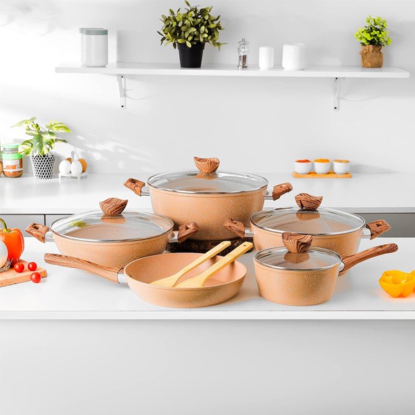 Delcasa Essential 11 Piece Aluminum Body Nonstick Pots & Pans Set, Model No. DC2878