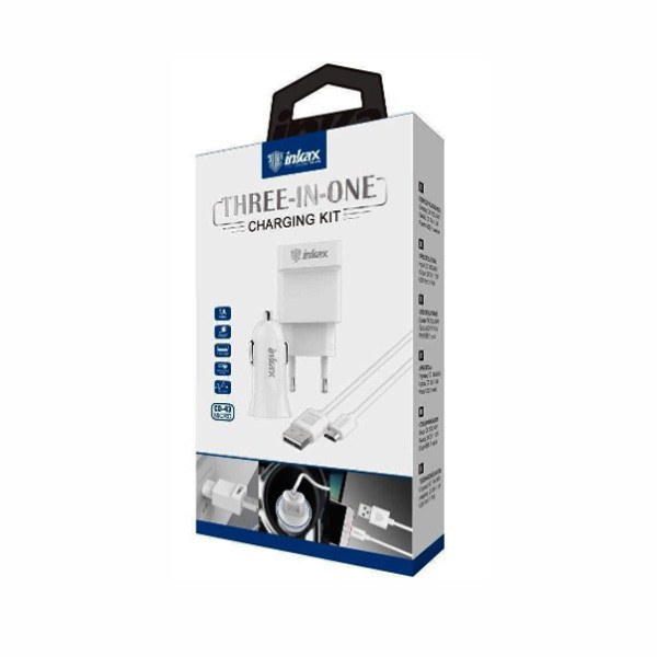 Inkax Home & Car Charger 3 in 1 Charging Kit Model No. CD-43
