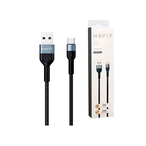 Havit USB-A to USB-C Cable 1m, Black & Blue Color, Model No. CB623C