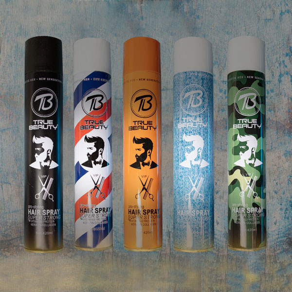 True Beauty Hair Spray Vitamin Protein Keratin Collagen Super Strong for Men 420ml