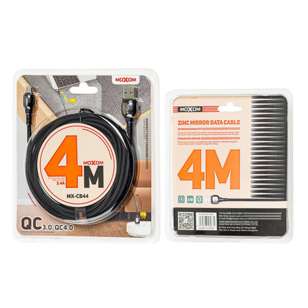 Moxom Zinc Mirror 4m Data Cable Metal Connector Model No. MX-CB44