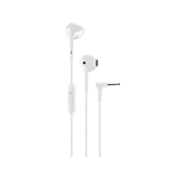 Cellularline Voice Capsule 3.5mm Earphones with Microphone, White Color, Model No. AUCAPSULE2W