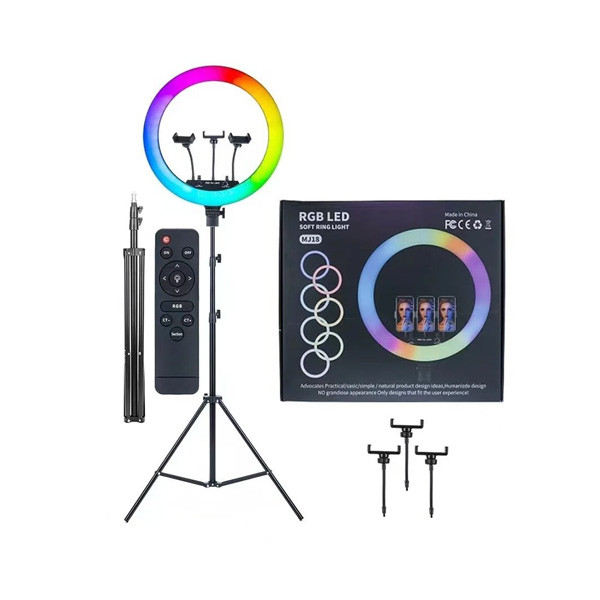 OEM 45cm RGB Ring Light 18inch with 7ft Tripod Stand for TikTok Video Shooting