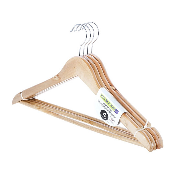 Royalford Hanger-3 4Pc Rotating Wooden Hanger Set 1X20, Model No. RFU9013