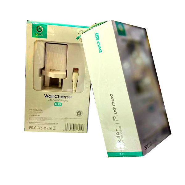 DVIP Wall Charger 2.4A Fast Charging with Lightning Cable Model No. U13