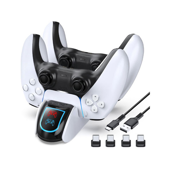 Oivo PS5 Controller Charger Station with 4 USB-C Type Adapter