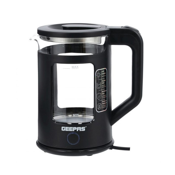 Geepas Electric Kettle-11 Double Layer Glass Kettle/1.7L 1x12, Model No. GK38049