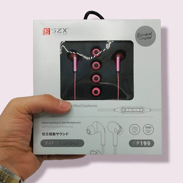 SZX Super Premium in-Ear Wired Earphones with Remote & Mic Model No. SF199
