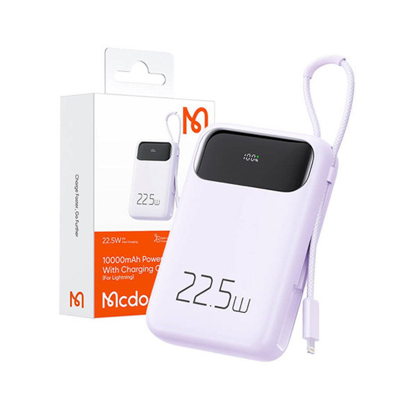 Mcdodo 22.5W Digital Display 10000mAh 1C+1A Power Bank, Purple Color, Model No. MC-3255