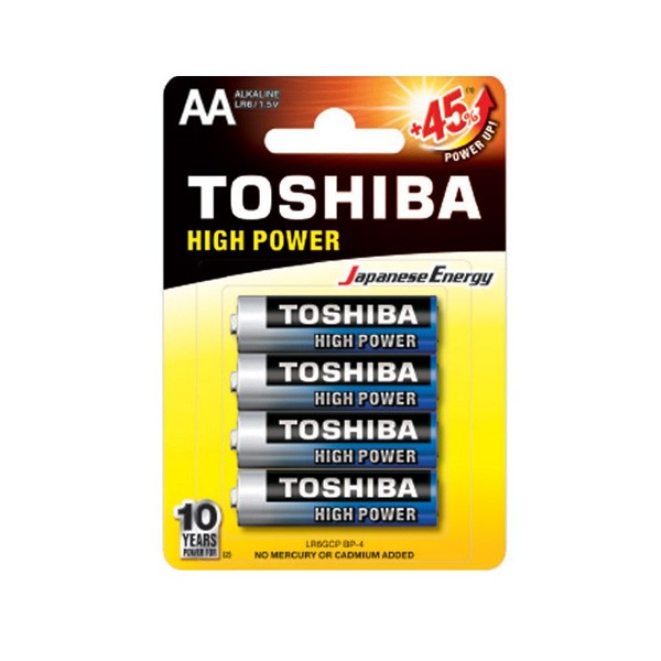 Toshiba High Power Alkaline Batteries AA 1.5V, 4pcs