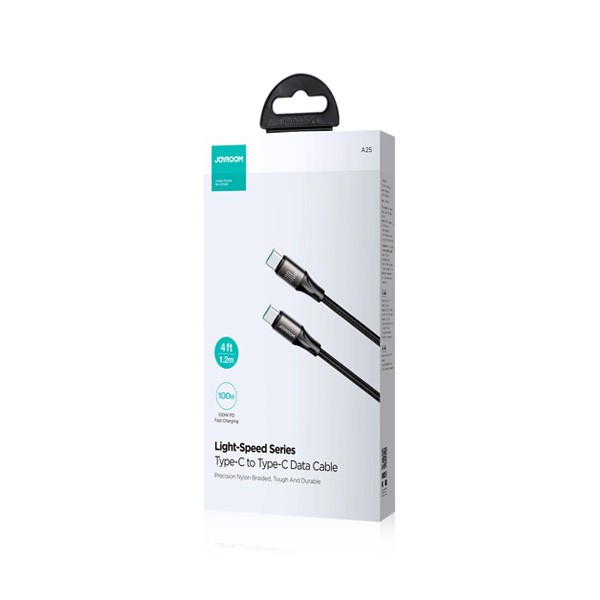 Joyroom Fast Charging Data Cable Light-Speed Type-C to Type-C 100W 1.2m Black Model No. S-A25