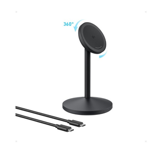Anker MagGo Wireless Charger Single Stand 15W Qi2, Black Color, Model No. A25X1H11