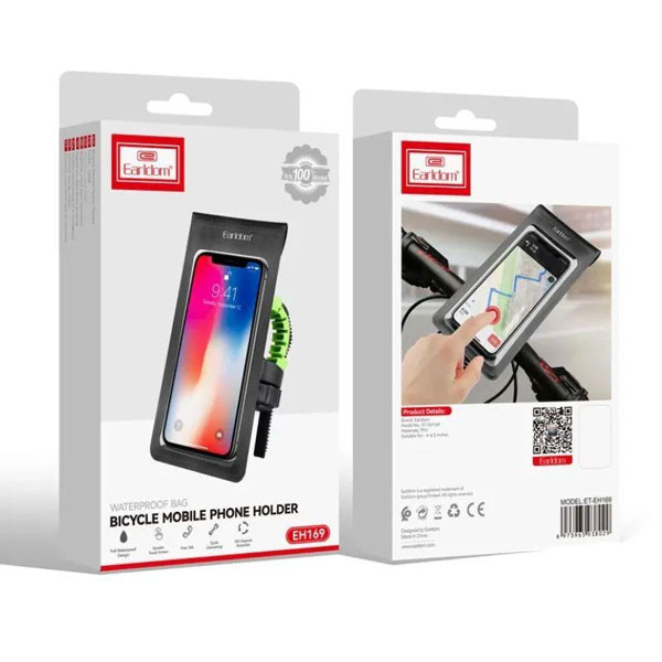 Earldom Bike Handlebar Phone Holder Pouch Bag Waterproof Model No. EH169