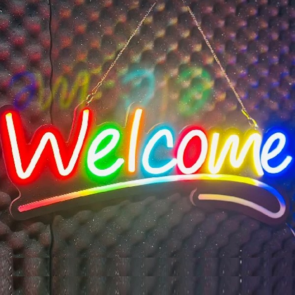 OEM Welcome Neon Sign Light Up, RGB Colors
