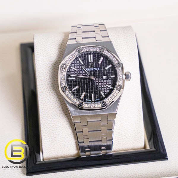Audemars Piguet Royal OAK Rose Gold Case & Black Dial with Diamonds (Copy)