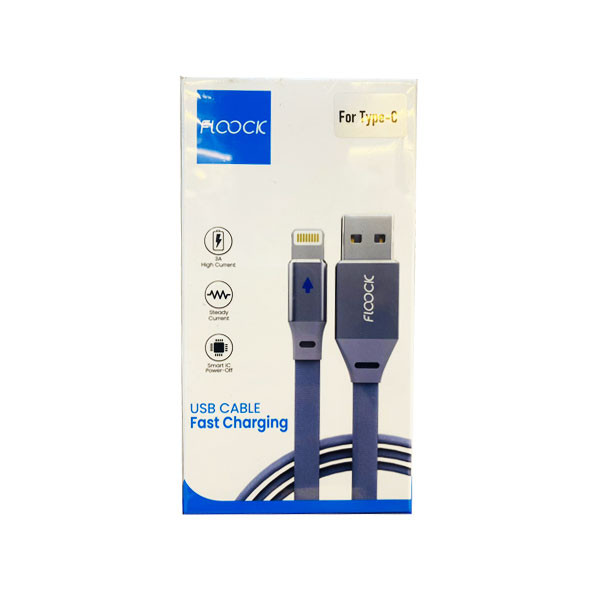 Floock USB to Lightning Fast Charging Data Cable, 3A, 1m, Blue Color