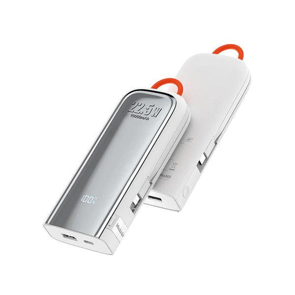 Mcdodo 22.5W Power Bank 10000mAh Built-in Cable (LTG/C), White Color, Model No. MC-1160