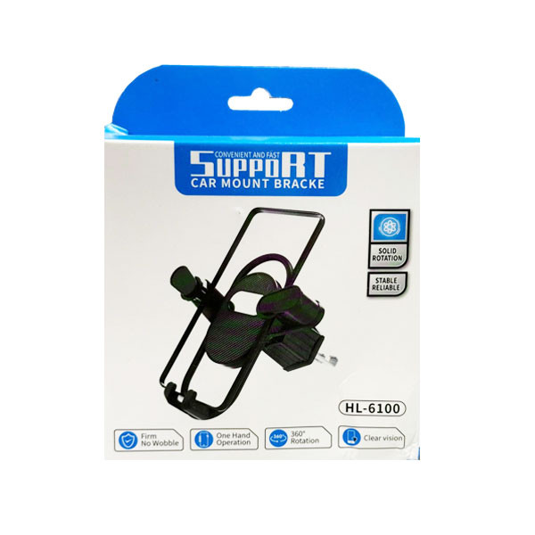 Portable Car Air Outlet Smart Phone Holder with Cable Clip Model No. HL-6100