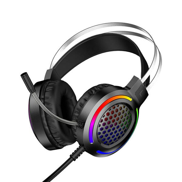 Kaku Gaming Headset LED Wired + Microphone, Black Color, Model No. KSC-454