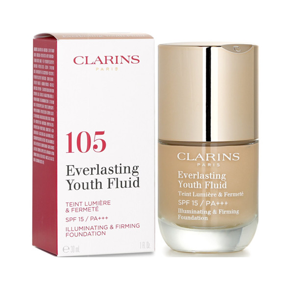 Clarins Paris Everlasting Youth Fluid Illuminating & Firming Foundation SPF 15 - # 105 Nude 30ml/1oz