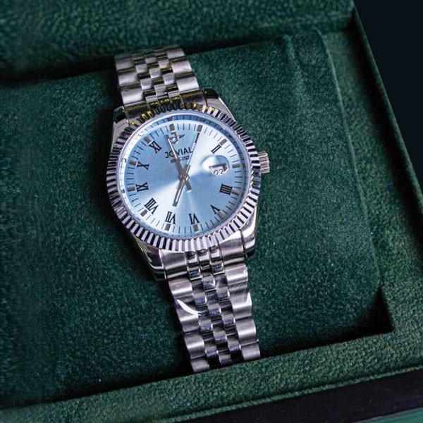 Jovial Automatic Watch, 50m Water Resistance, Stainless Steel Bracelet & Case, Blue Light Dial, for Women Model No. 9165LSMQ04E