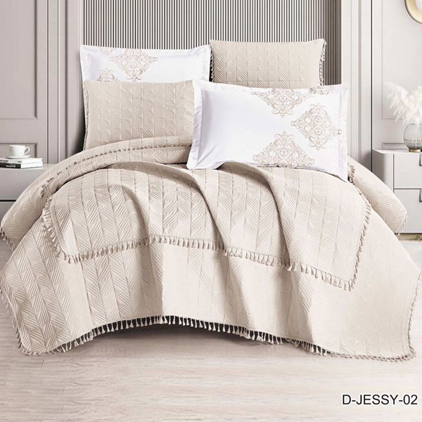 Rose Home Summer Blanket Queen Size (200cm x 200cm) Set of 6 pieces in Beige Light Color Model No. D-JESSY-02