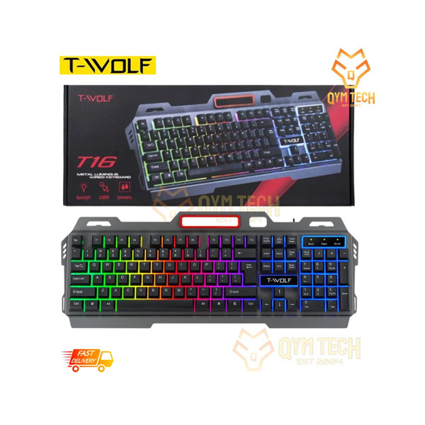 OEM T-Wolf T16 Metal Luminous Wired Keyboard