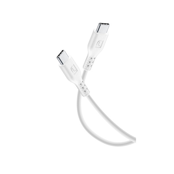 Cellularline Power Cable 200cm USB-C to USB-C, White Color, Model No. USBDATACUSBC2C2MW