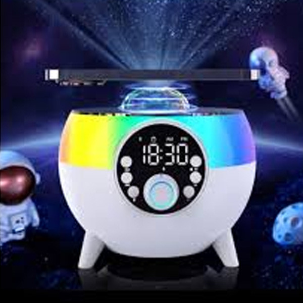 OEM Stage Light Alarm Clock Bluetooth Speaker Atmosphere Light 15W Wireless Charge Model No. HM-2310