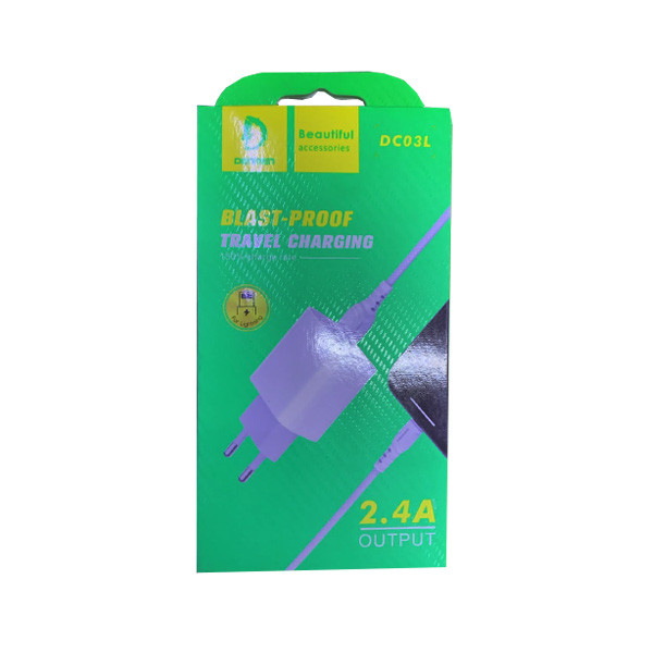 Denmen Travel Charger with 1 USB Port & Lightning Cable Model No. DC03L