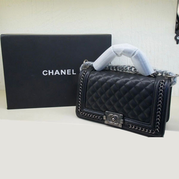 Coco Chanel Boy Chanel (Style) Women Leather Mini Bag in Black Color