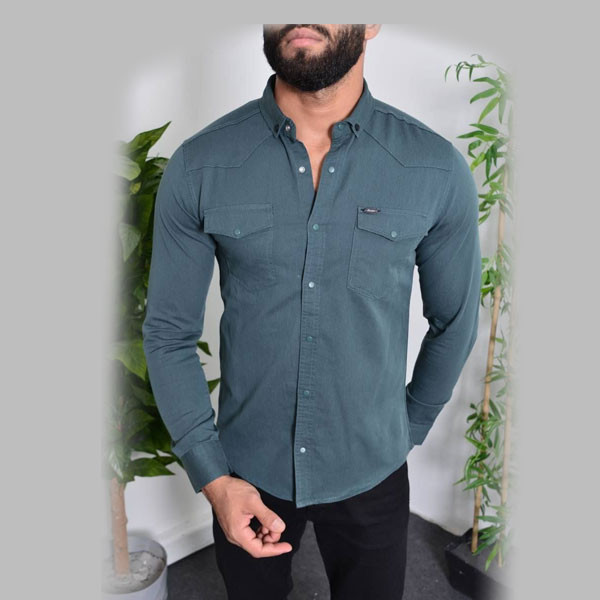 Noyka Blue Shade & Black Color Long Sleeves Shirts for Men, with Double Chest Pockets