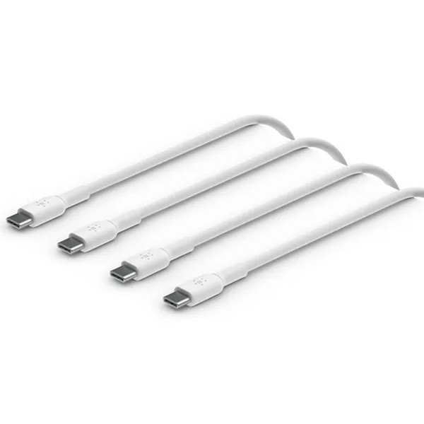 Belkin BoostCharge 60W USB-C/USB-C 2.0 PVC Cable, 2Pack, White Color, Model No. CAB003bt1MWH2PK