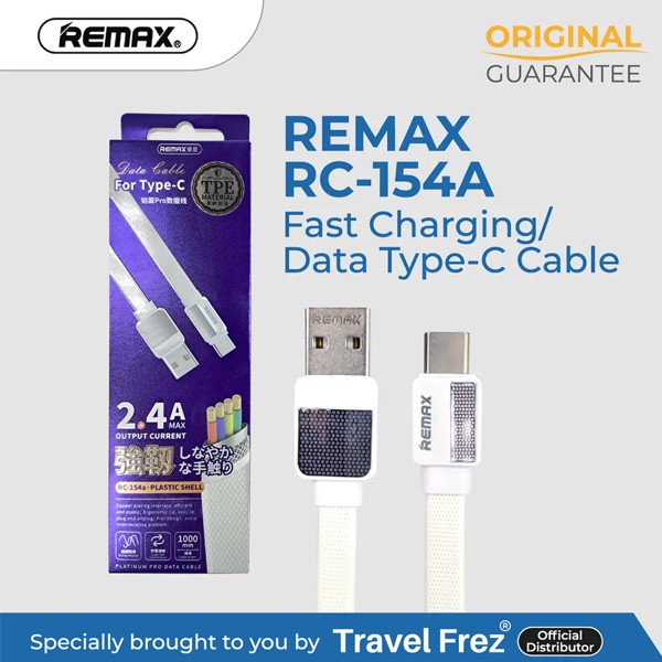 Remax Platinum Pro Date Cable for Type-C 1m, White Color, Model No. RC-154A