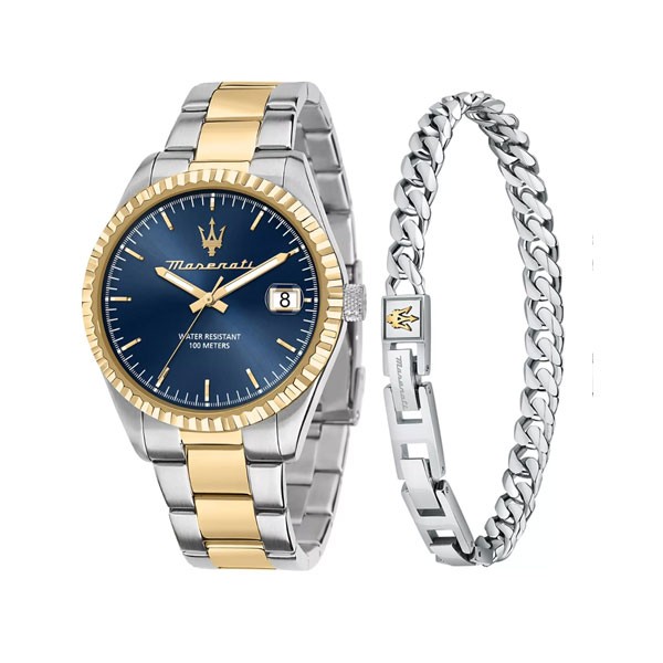 Maserati Competizione Giftset (Men's Watch & Bracelet) Model No. R8853100033