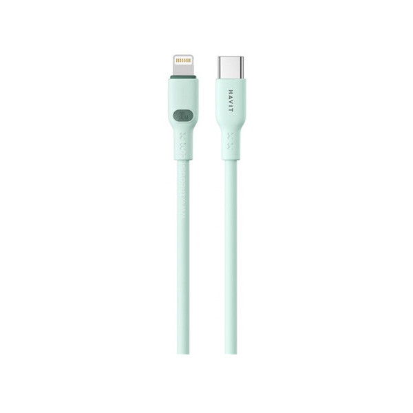 Havit USB-C to Lightning Silicone Wire Cable for iPhone 1m, Green Color, Model No. CB6281