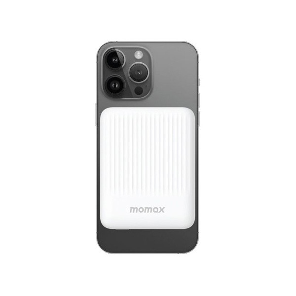 Momax Q.MAG Minimal 15W 5000mAh Magnetic Wireless Battery Pack Palm Size, White Color, Model No. IP122W