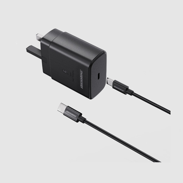 Rockrose Cayenne G45 Combo Charger with Cable PD 45W USB-C, Black Color, Model No. RRTCC42UK