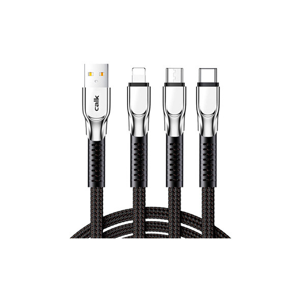 Calk Three In One Data Kine Cable, Black Color, Model No. XC026