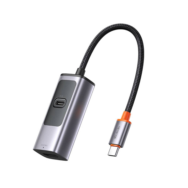 Mcdodo 2in1 100W PD Type C Port + 8K HDMI Port USB Type C USB Hub, Gray Color, Model No. HU-1130